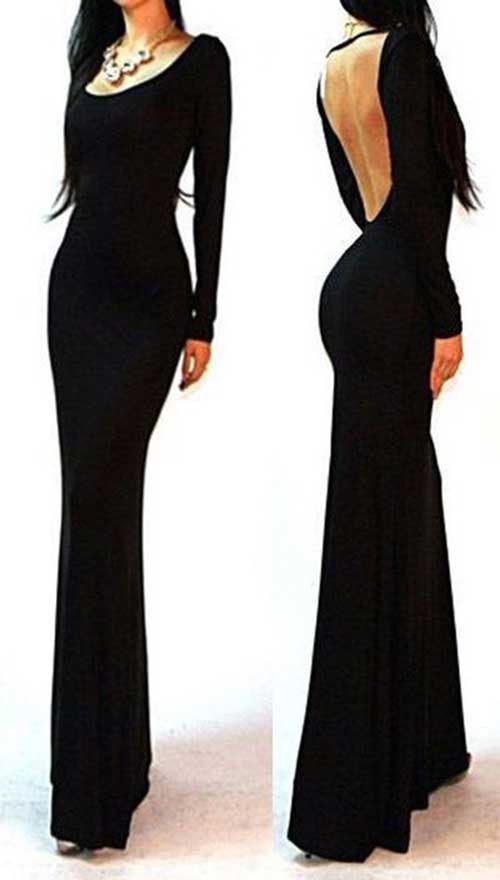 Siyah Uzun Elbise Modelleri-7