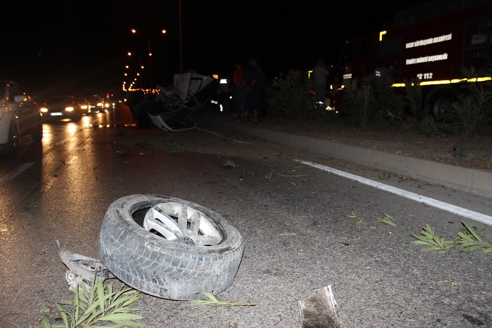 Taklalar atan otomobilden sapa sağlam çıktı