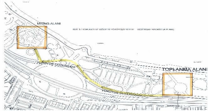 Rize Valiliği tarafından yapılan yazılı açıklama ile yürüyüş ve gösteri yapılacak yerler belirlendi