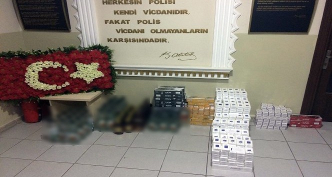 Rize’de kaçak sigara ve içki operasyonu
