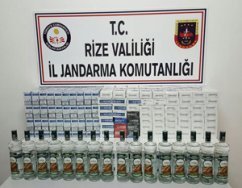 Rize’de Jandarmadan Kaçak İçki ve Sigara Operasyonu
