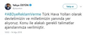 THY ABD'li şirketlere reklam vermeyecek