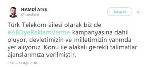 Türk Telekom ABD'ye reklam vermeyecek