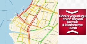 Çanakkale'de dönüş trafiği 4 km'ye ulaştı