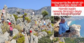 Gebe kadının düştüğü kayalıklara ‘turist akını ’