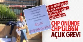 Kurultay isteyen CHP'liler istek grevinde