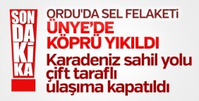 Ordu Ünye'de Karadeniz Sahil Yolu kapatıldı