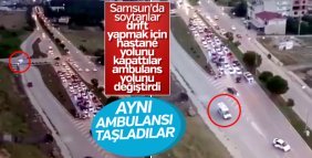 Samsun ’da ambulansa taşlı hücum