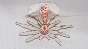 Yumuşak malzemeyle örümcek şeklinde robot yapıldı