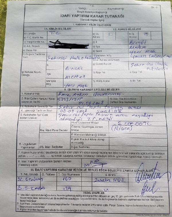 Engelliyi otobüse almayan şoföre 2 bin lira canice