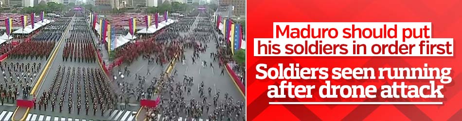 Maduro ’s soldiers seen running after drone attack