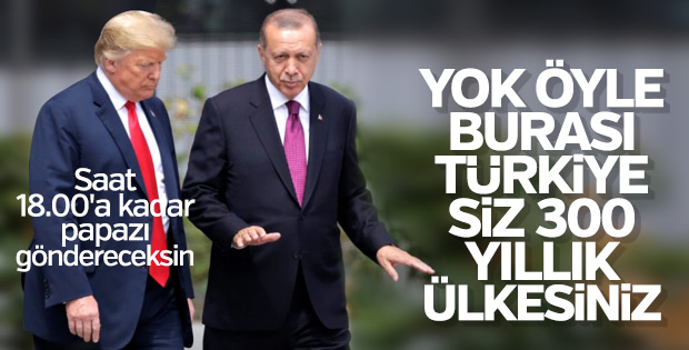 Başkan Erdoğan, Amerika'nın onur kırıcı teklifini anlattı