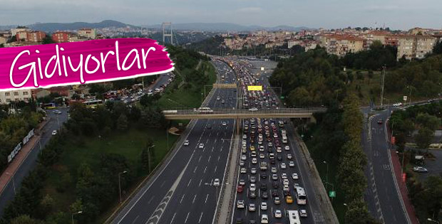 Bayram tatili öncesinde trafik yoğunluğu