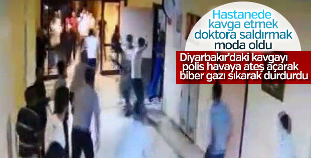 Diyarbakır’da hastanede taşlı sopalı kavga çıktı