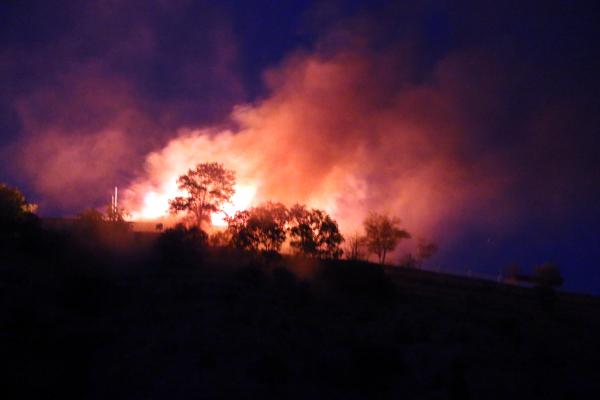 Erzincan'da askeri bölgede yangın