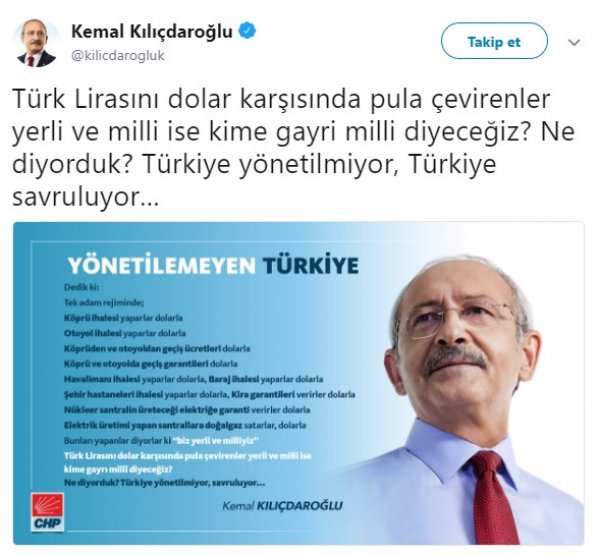 Kemal Kılıçdaroğlu, Türkiye'nin savrulduğunu açıklama etti