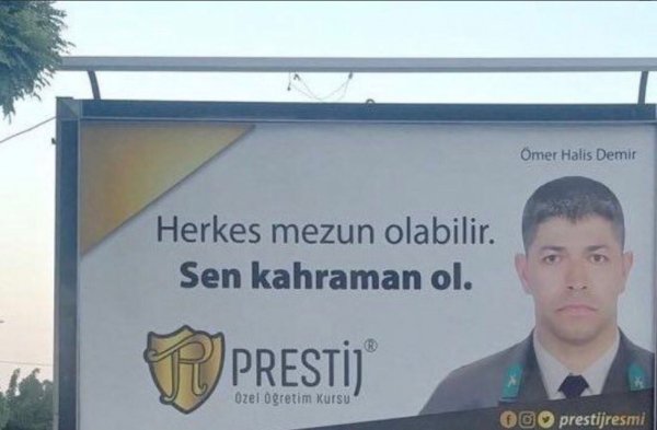 Şehit Ömer Halisdemir'i reklam malzemesi yaptılar