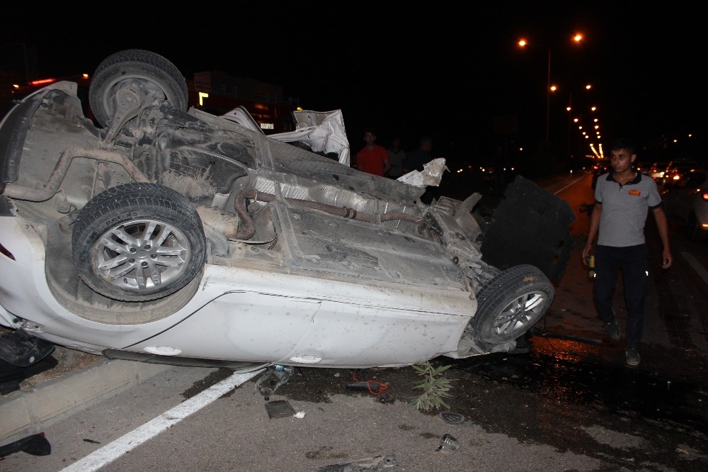 Taklalar atan otomobilden sapa sağlam çıktı