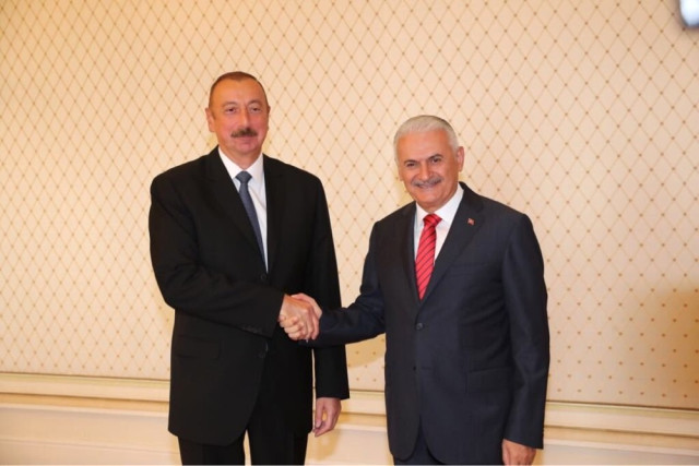 TBMM Başkanı Yıldırım, Azerbaycan Cumhurbaşkanı Aliyev ile Görüştü