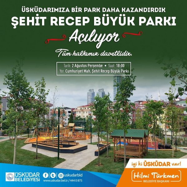 Üsküdar'da Şehit Recep Büyük Parkı açılıyor