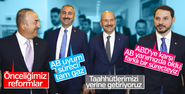 AB Reform Grubu Bakanlarının manâlı mesajları