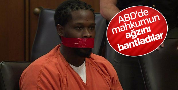 ABD’de mahkumun ağzı bantlandı