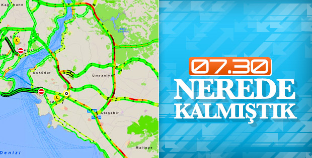 Bayram tatili sonrası İstanbul’da trafik haritası