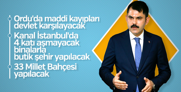 Çevre ve Şehircilik Bakanı Kurum kayda değer projeleri anlattı