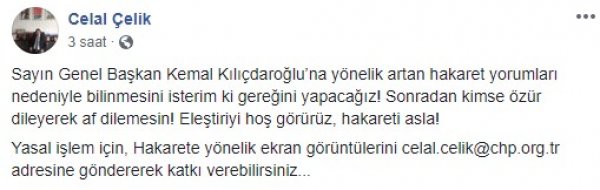 CHP Genel Başkanına hakaret suçtur diyorlar
