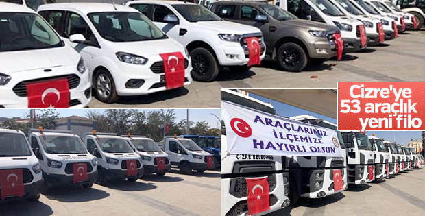 Cizre Belediyesi’ne 53 vasıta tahsis edildi