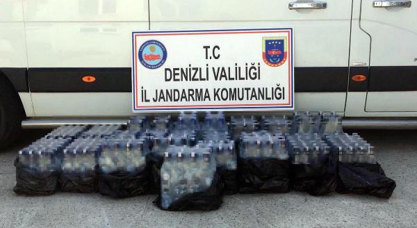 Denizli'de 317 şişe kaçak içki ele geçirildi