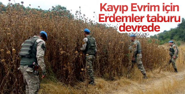 'Erdemler' komando taburu da kayıp Evrim'i arıyor