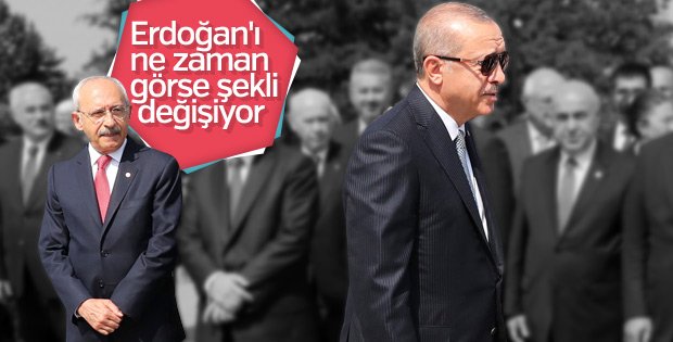 Erdoğan'ın elini her sıktığında yüzü değişen Kılıçdaroğlu