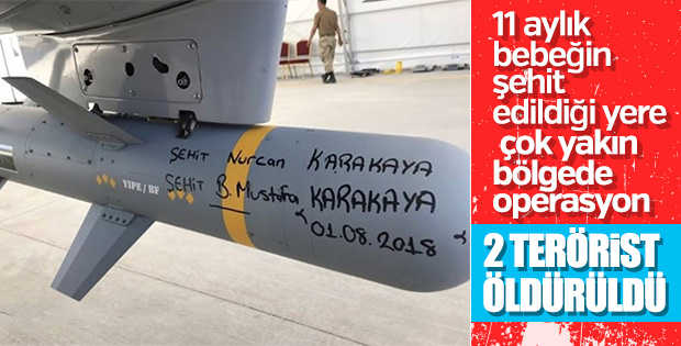 Hakkari’de hava destekli işlem: 2 terörist öldürüldü