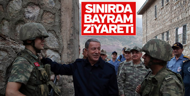 Hulusi Akar'dan sınırda bayram ziyareti