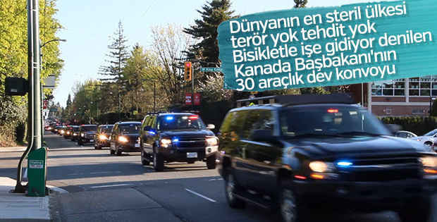 Kanada Başbakanı’nın dev konvoyu