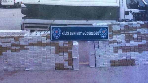 Kilis’te 111 bin 500 paket firari sigara yakalandı