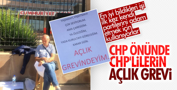 Kurultay isteyen CHP’liler istek grevinde