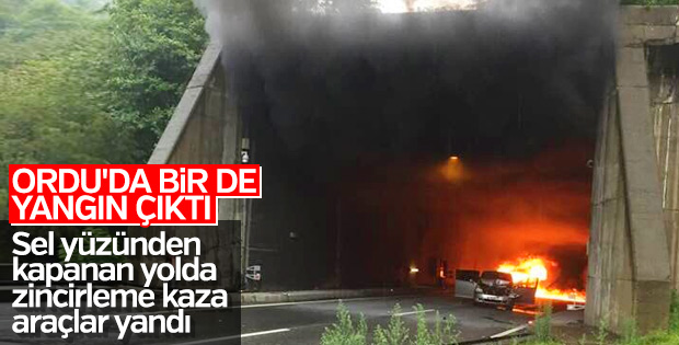 Ordu’da selin arkasında zincirleme trafik kazası