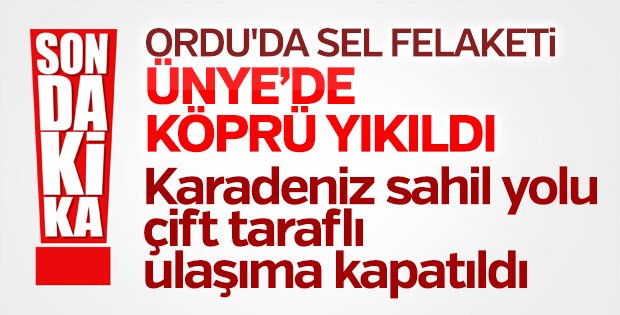 Ordu Ünye’de Karadeniz Sahil Yolu kapatıldı