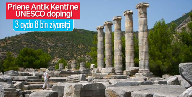 Priene Antik Kenti'ne ziyaretçi yoğunluğu