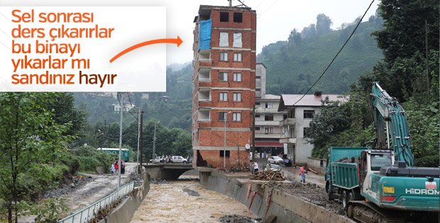 Rize’de dere yatağında yaşayanlar geri döndü