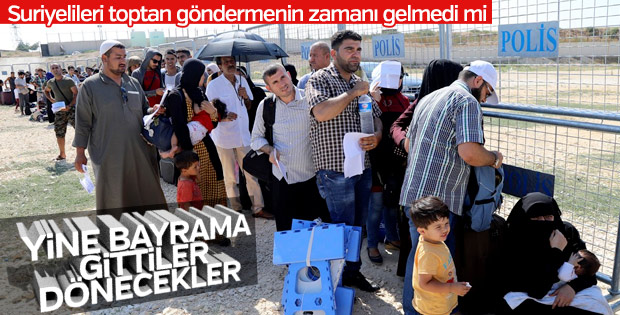 Sınır kapısında Suriyelilerin bayram yoğunluğu başladı