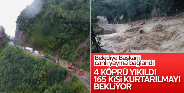 Ünye'de su baskını felaketi: 165 kişi mahsur