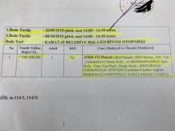 Karataş Belediyesi'nin makam arabulucu haczedildi