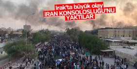 Basra'da göstericiler İran Başkonsolosluğu'nu yaktı