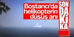 Bostancı'da helikopterin düşme anı