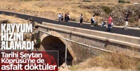 Van'daki Iblis Köprüsü'ne asfalt döküldü