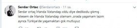 Serdar Ortaç'tan İrlanda açıklaması