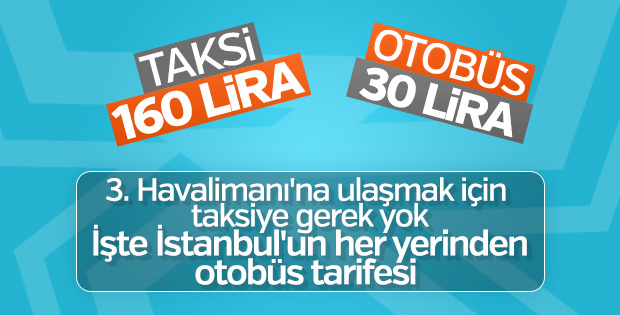 3. Havalimanı ulaşım hatları ve ücretleri belirlenmiş oldu